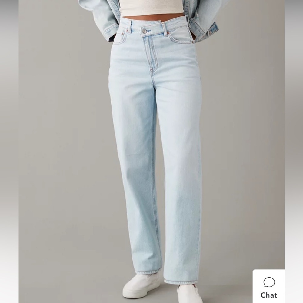 American Eagle (AE) Strigid Highest Waist Crossover Baggy Straight Jean